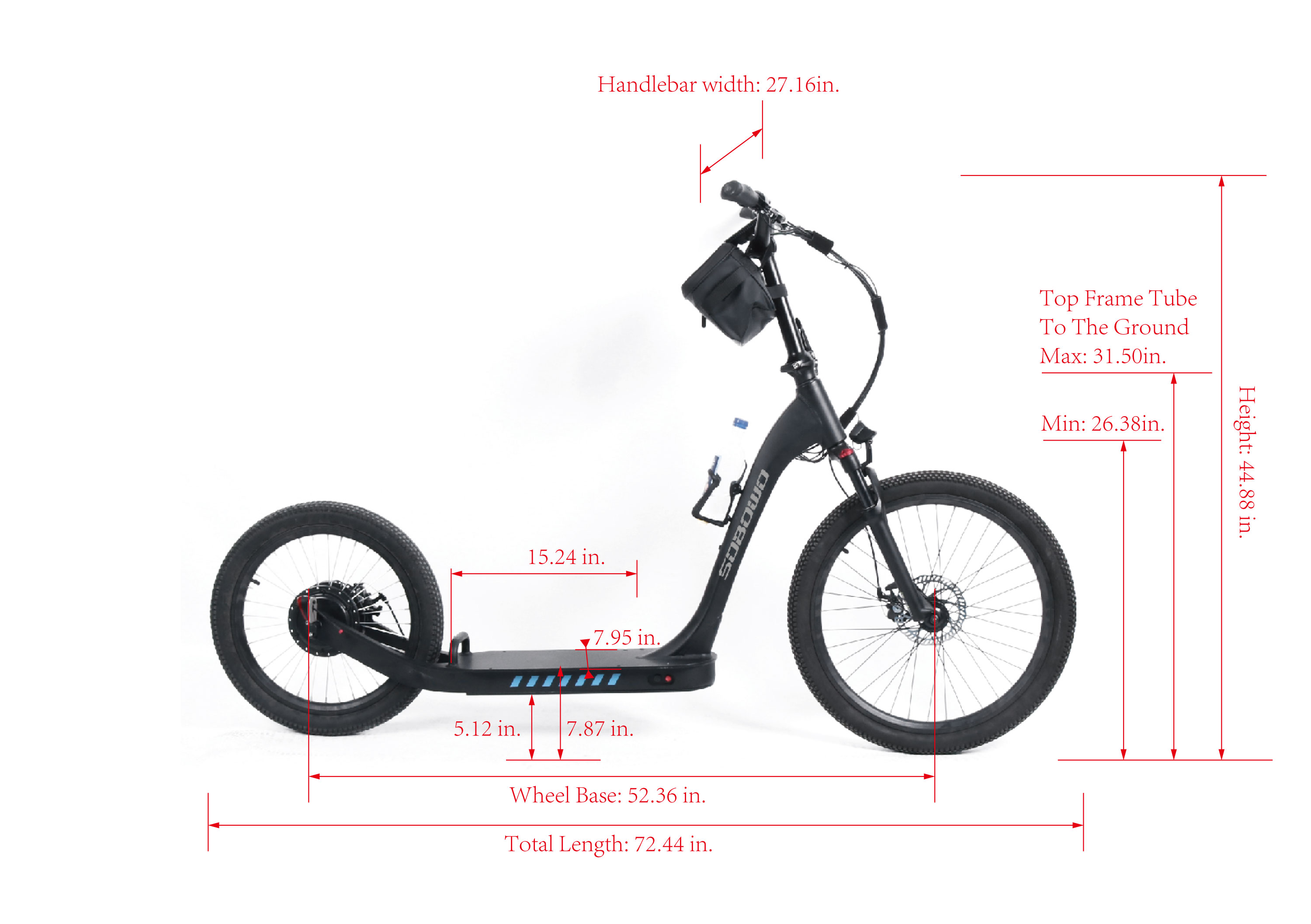 small tire electric kick scooter size